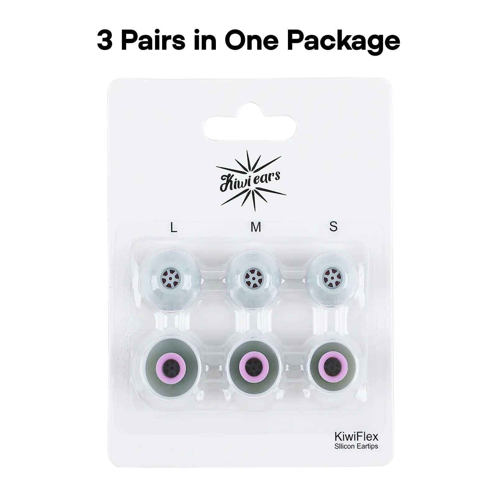 Linsoul Kiwi Ears Flex Adaptive Silicone Ear Tips - Universal Soft Fit, Secure Replacement Accessories for In-Ear Monitors, Earbuds, Headphones with Innovative Earwax Protection for Extended Listening Sessions, Low-End Frequencies