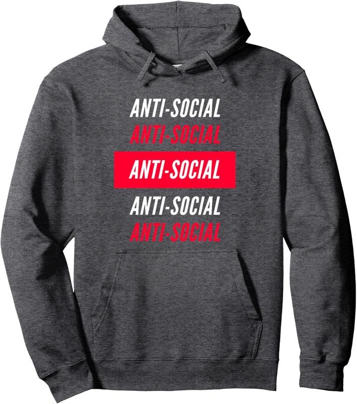 Anti Social Club Funny Introvert Men Women Pullover Hoodie