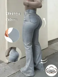 2026ss Elegant and Stylish Blue Cross Draped Wide Leg Stretch Denim Jeans, High-End Slim Fit Design for Women, Flattering and Comfortable Wear