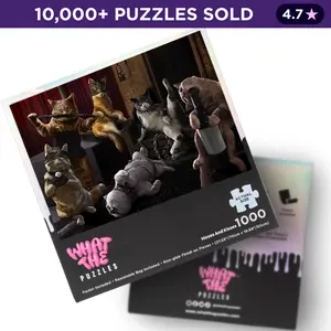 What The Puzzles – Hisses And Kisses I 1000 Piece Jigsaw Puzzle for Adults, Premium Funny Gift, Non-Glare Puzzle with Hidden Details