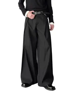 Women'S High Waist Oversized Loose Fit Black Dress Pants Y2k Streetwear Elegant Casual Workwear Pants For Women Trendy Urban Daily Office Outfit