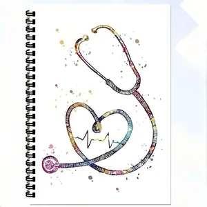 A5 Spiral Notebook with 50 Sheets 100 Pages, Durable Coil Bound Science Note Pad, Ideal for Students and Professionals