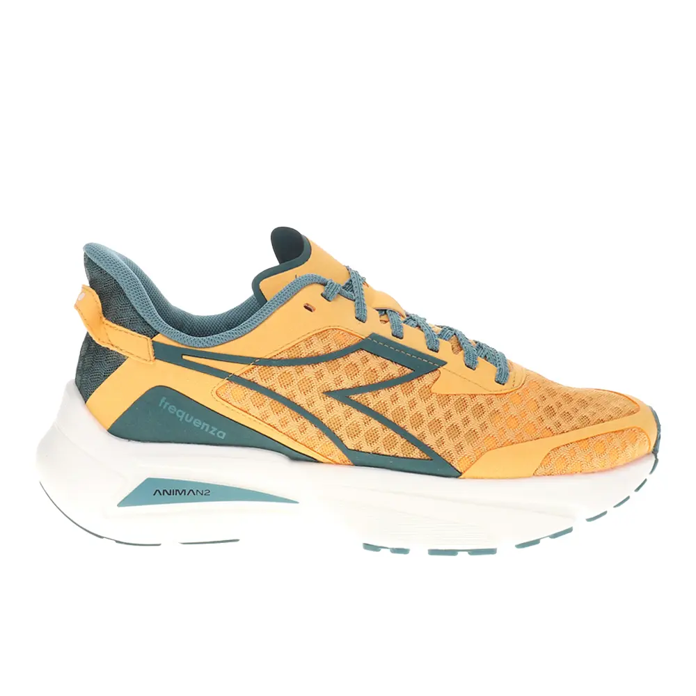 diadora Mens Frequenza Running Sneakers Shoes - Grey, Orange
