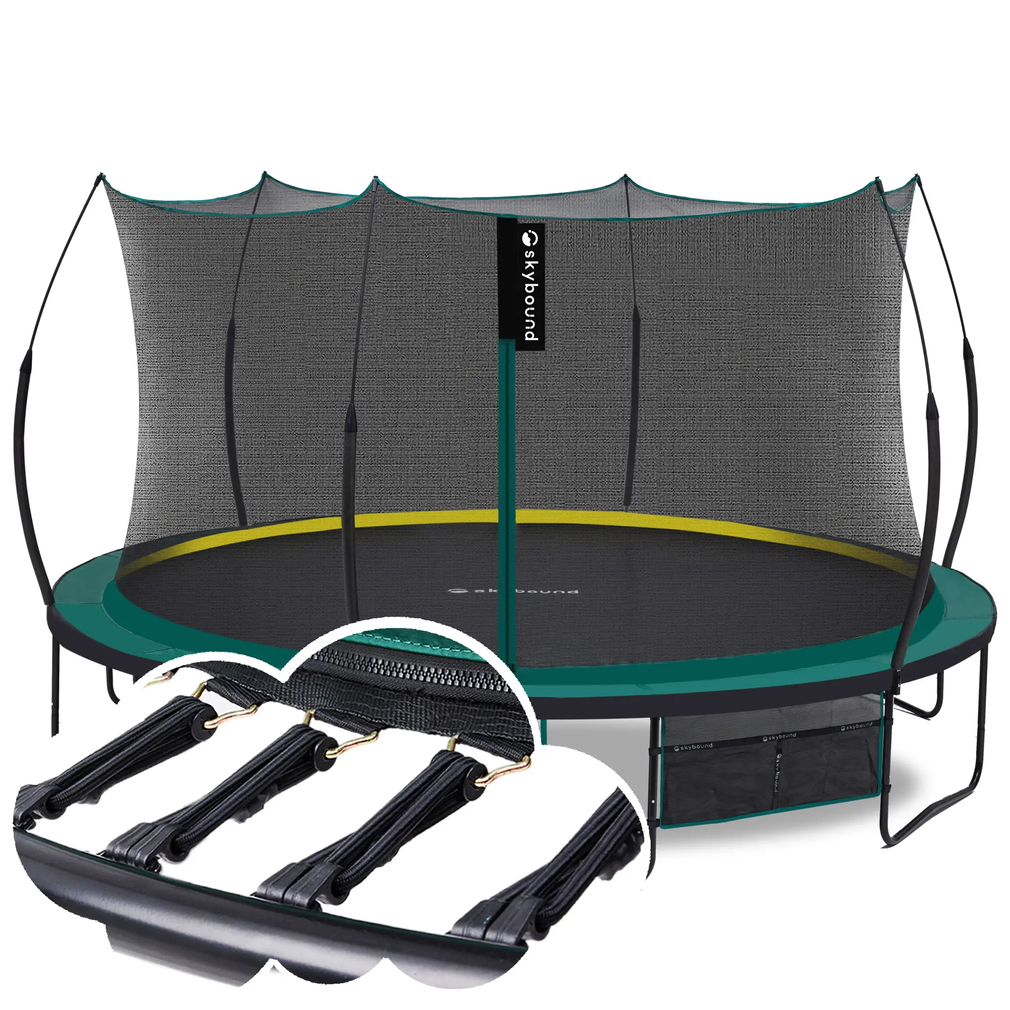 14 FT 12 FT 10FT 8FT 6FT Springless Trampoline for Kids and Adults - Recreational Trampolines with AntiRust Coating - Bungee Cords Outdoor Trampoline for Kids - No-Gap Design Zipper System-Green ai  bunny  trampoline