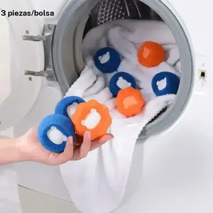 Laundry Room Hair Removal Reusable Ball Set, 3-Pack: Washing Machine and Dryer Hair Balls, Removes Pet Hair from Clothes, Do