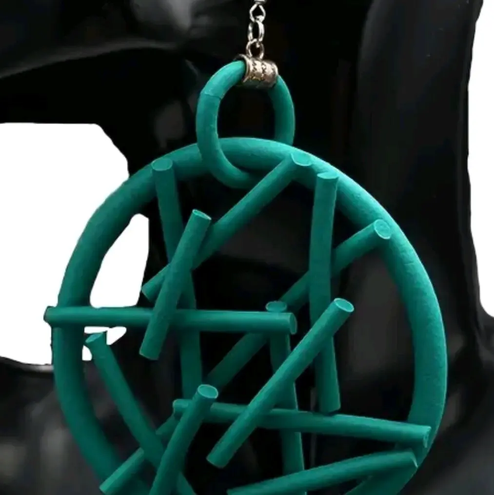 GREEN...Lightweight Rubber Tubing Fashion Earrings - Flexible and Comfortable, Available in Various Styles and Colors