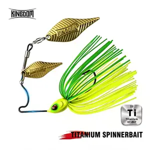 Titanium Spinnerbait Bass Lure – Ultra Tough Frame, Double Flash Blades, High Flash, Weedless Design,3D Eyes, High Vibration Skirt Jig for Big Bass