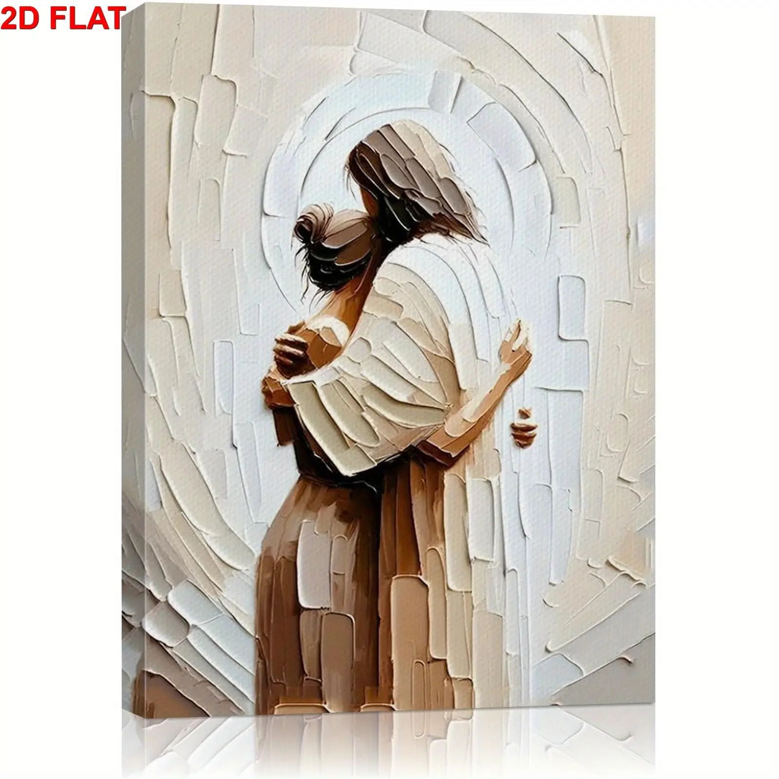 2D 1PC Wrapped Canvas Painting Jesus hugging woman in his arms theme wall art interior framed painting Valentine's Day, Carnival, festivals, the perfect gift for him/her new house decoration shop Decorate bedroom, living room, home office wall decora