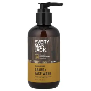 Every Man Jack Beard + Face Wash, Sandalwood, 6.7 fl oz (200 ml)