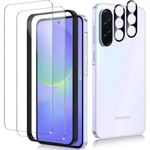 2+2 Pack for Samsung Galaxy A36 5G Screen Protector & Camera Lens Protector, Ultra HD Tempered Glass with Easy Installation Frame, Case Friendly, Anti-Fingerprint, Anti-Scratch, Bubble Free