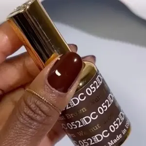 DND DC Walnut Brown 52 Gel and Lacquer Duo nail care nail art dark brown fall gel color chocolate