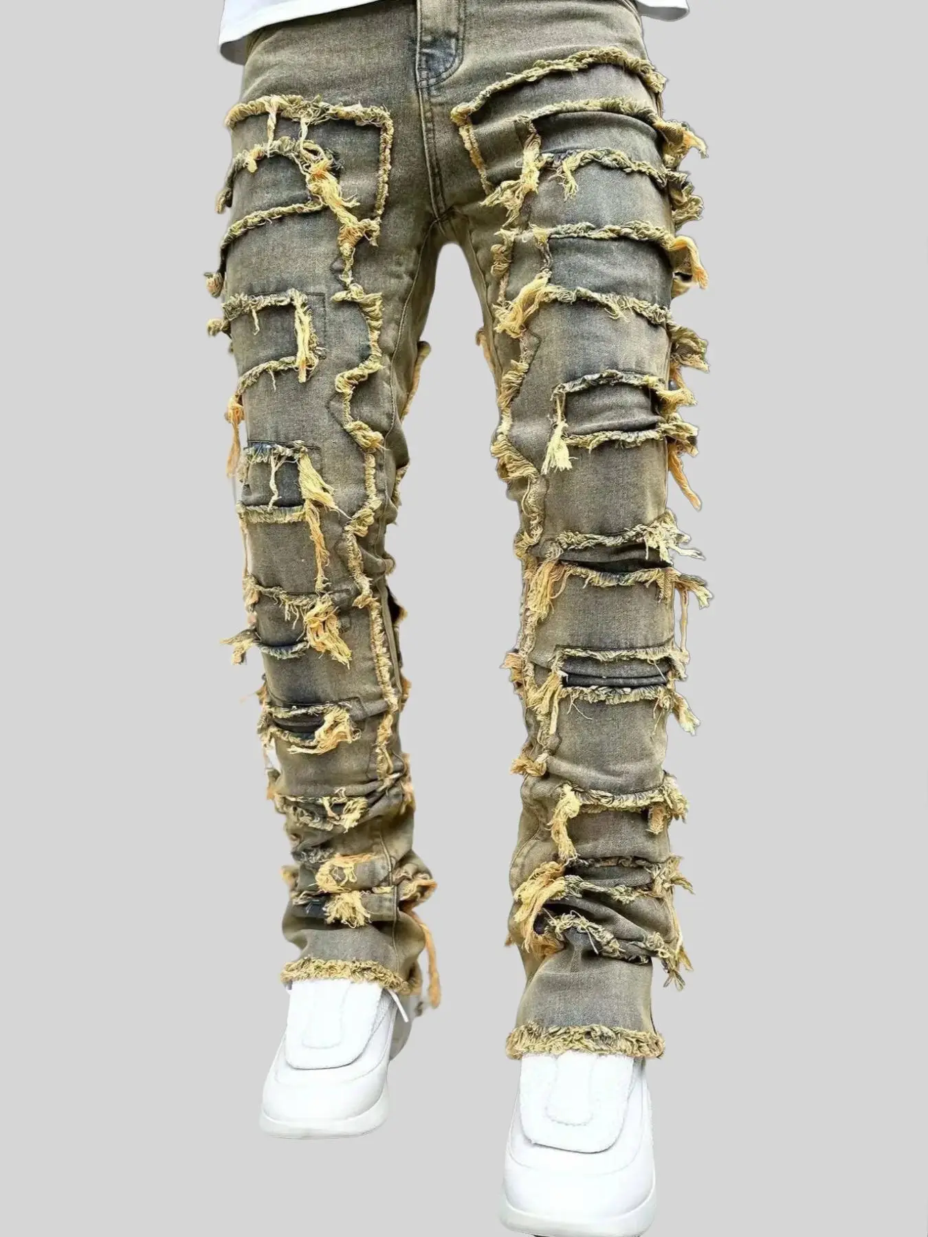 Men's Ripped Raw Hem Jeans, Casual Comfy Slim-fitting Denim Pants for Daily Wear, Fashion Men's Bottoms for All Seasons, Slim Fit Jeans, Jeans for Men