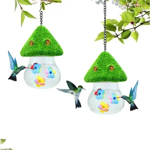 Hummingbird Feeder for Outdoors, Cute Flocked Mushroom Shape, Leak-Proof Bird Water Feeder, Patio Garden Outdoor Decor