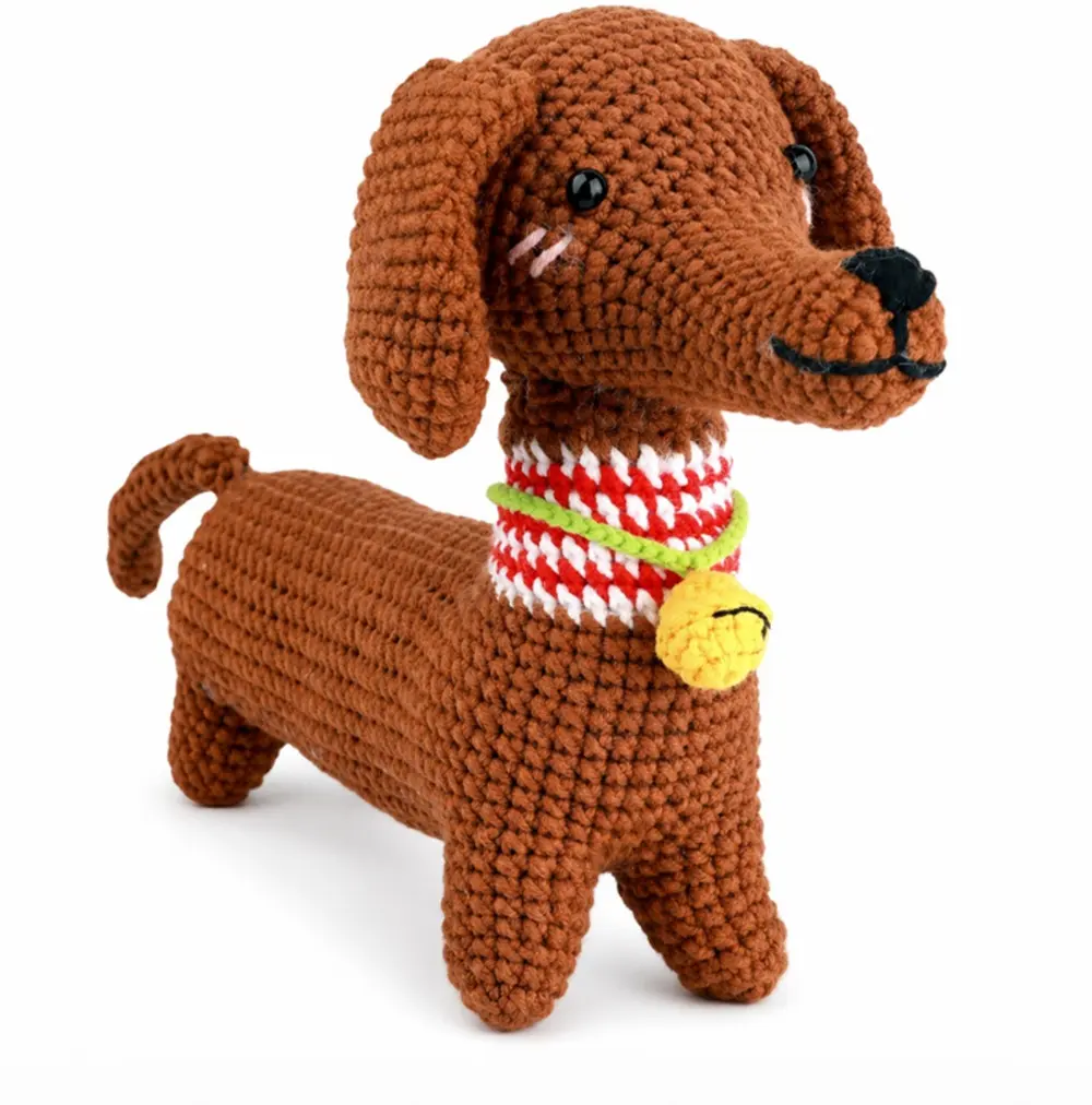 TIKA Beginner Crochet Kit Dachshund Dogs with Step-by-Step Video Tutorials, DIY Amigurumi Animal Crochet Set for Adults and Kids