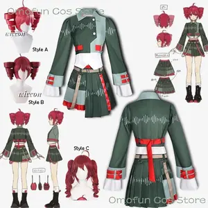 Kasane Teto Cosplay Voicepeakk Uniforms Wig Anime Diva Singer Women Cute Red Ponytail Girls Teto Costume Halloween Stage Outfit