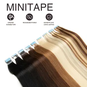 12inch-20inch Invisible Mini Tape In Human Hair Extensions Nautral Straight Machine Remy Hair Seamless Tape Hair Extensions 10pcs/pack for Women
