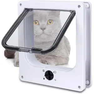 Upgraded Version - Cat Doors Flapp (for Cat up to 23.6lb), Magnetic Pet Door with 4 Way Locking for Interior Exterior Doors, Weatherproof Gate, Easy Installation