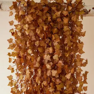 Artificial Hanging Vine, Fake Ivy Vine, 12pcs Simulated Autumn Leaf Hanging Vine, Decorative Plant for Home Garden Party Balcony Park, Fake Hanging Plants