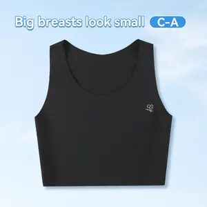Women's Minimizer Bra Binder in Nylon Fabric for Big Breasts Look Small C-A Size S-6XL Clearance Sale Seamless Underwear Sport Bra