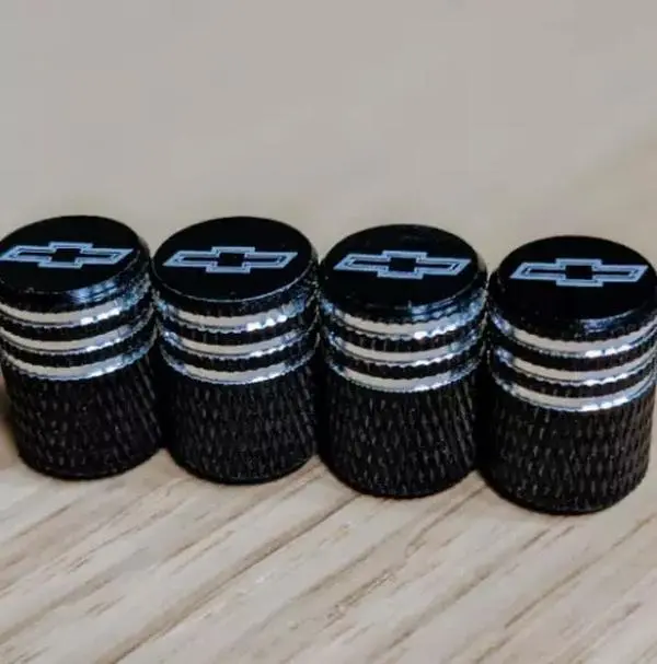 4 Chevy Chevrolet Tire Valve Stem Caps For Car, Truck Universal Fitting (Black) 4 Chevy Chevrolet Tire Valve Stem Caps For Car, Truck Universal Fitting (Black)