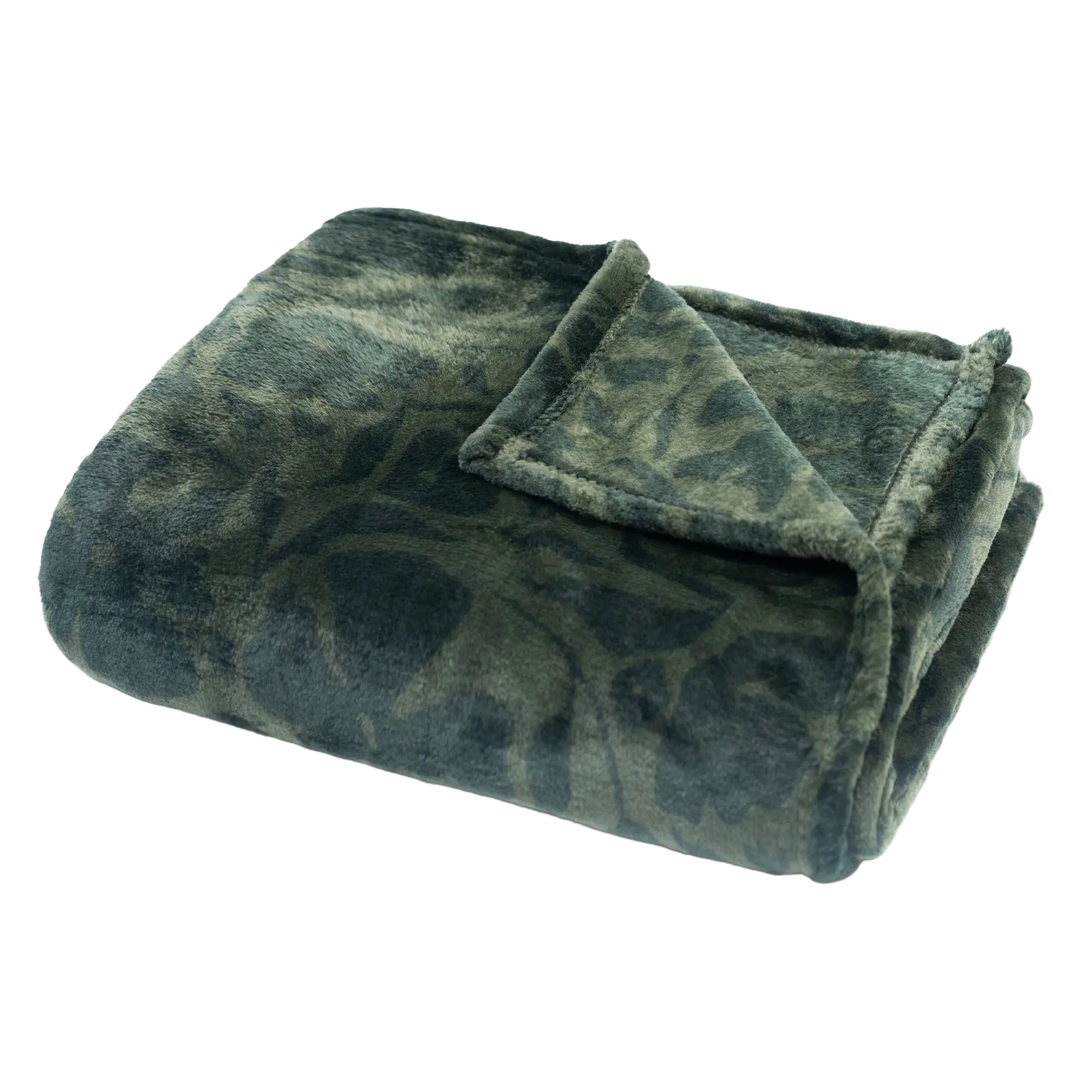 Throw Blanket | Printed Fleece - Botanical Floral Design