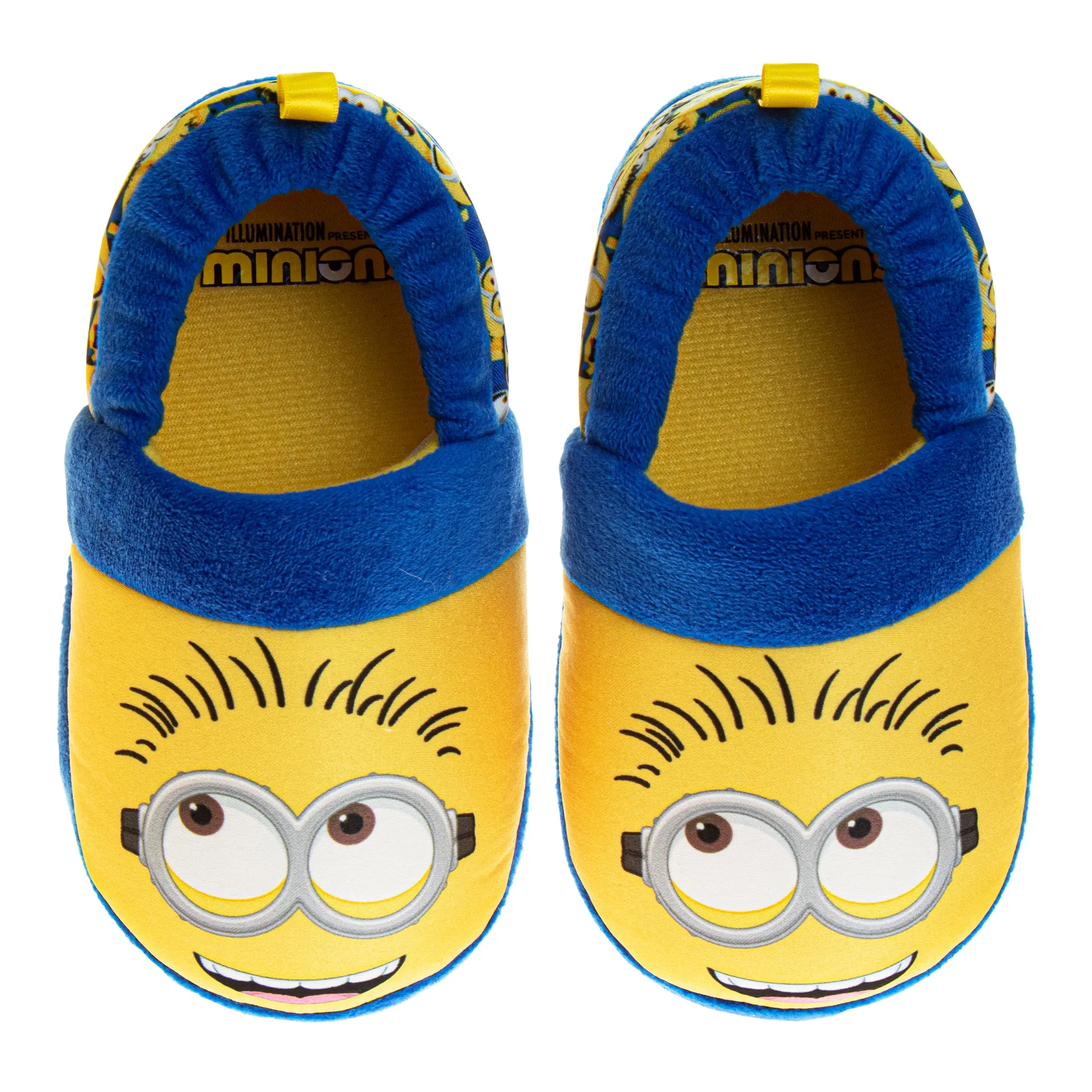 Minions Girls' Plush Slippers, Soft Indoor House Shoes with Non-Slip Sole (Toddler/Little Kid)