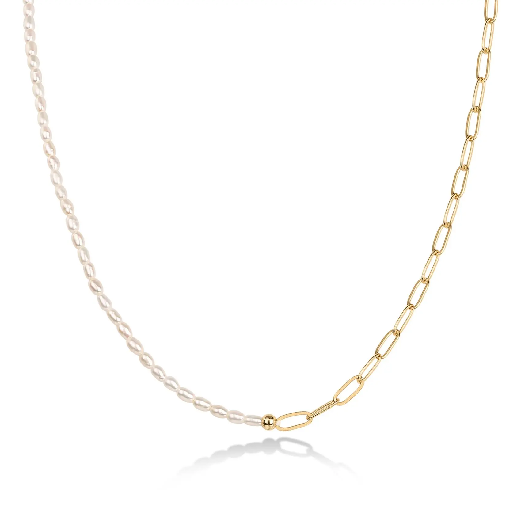 Yellow Gold - Pearl & Chain