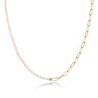 Yellow Gold - Pearl & Chain