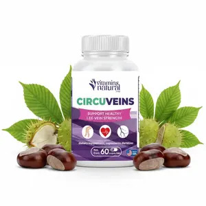 Vitamins Natural Corp. CircuVeins Varicose Veins Support for Legs Capsules – Organic Vein Health Supplement with Horse Chestnut Grape Extract and Cayenne Pepper – 60 Capsules