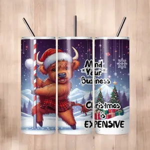 Christmas funny highland cow 29oz tumbler