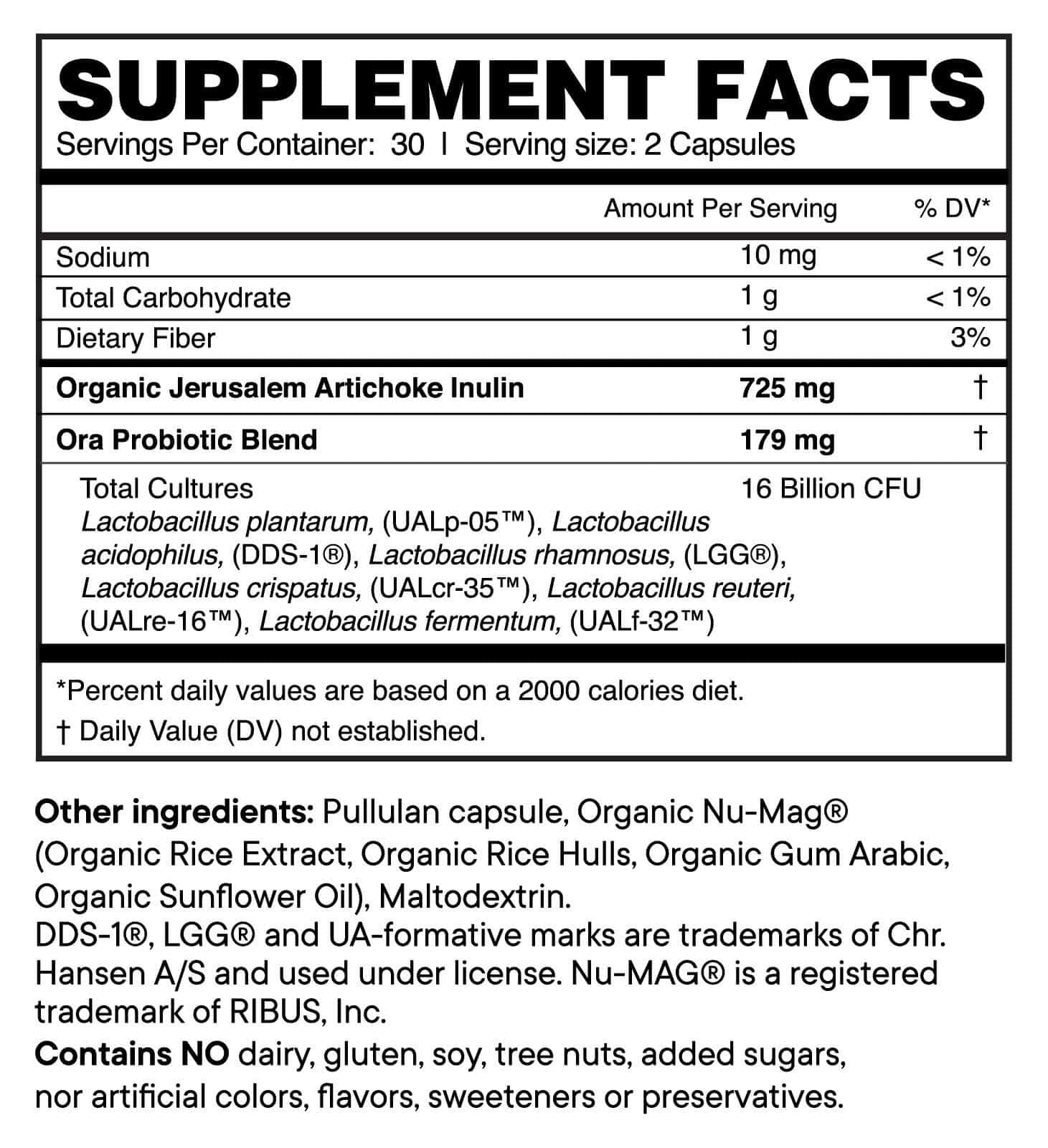 Ora Organic Prebiotics and Probiotics for Women - Lactobacillus for V@ginal and Urinary Tract Health, Contains 16 Billion CFU, 6 Strains - 1 Month Supply, 60 Vegan Probiotic Capsules