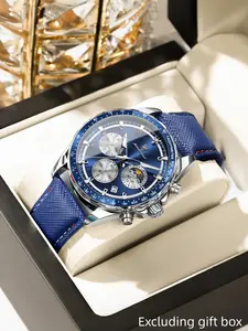 POEDAGAR men's casual watch Luminous Analog Watch simple nylon strap stainless steel quartz watch waterproof calendar night light multifunctional watch