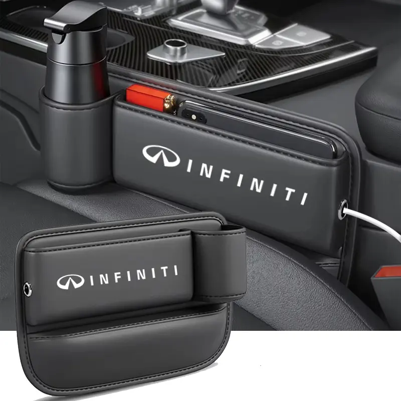 Infiniti Fx35/q50/q30/esq/qx50/qx60/qx70/ex/jx35/g35/g37/ex3 Car Seat Gap Storage Box, Car Console Organizer, Car Organizers and Storage, PU Leather, Multifunctional & Easy Clean, Car Interior Storage, Car Storage Organizers