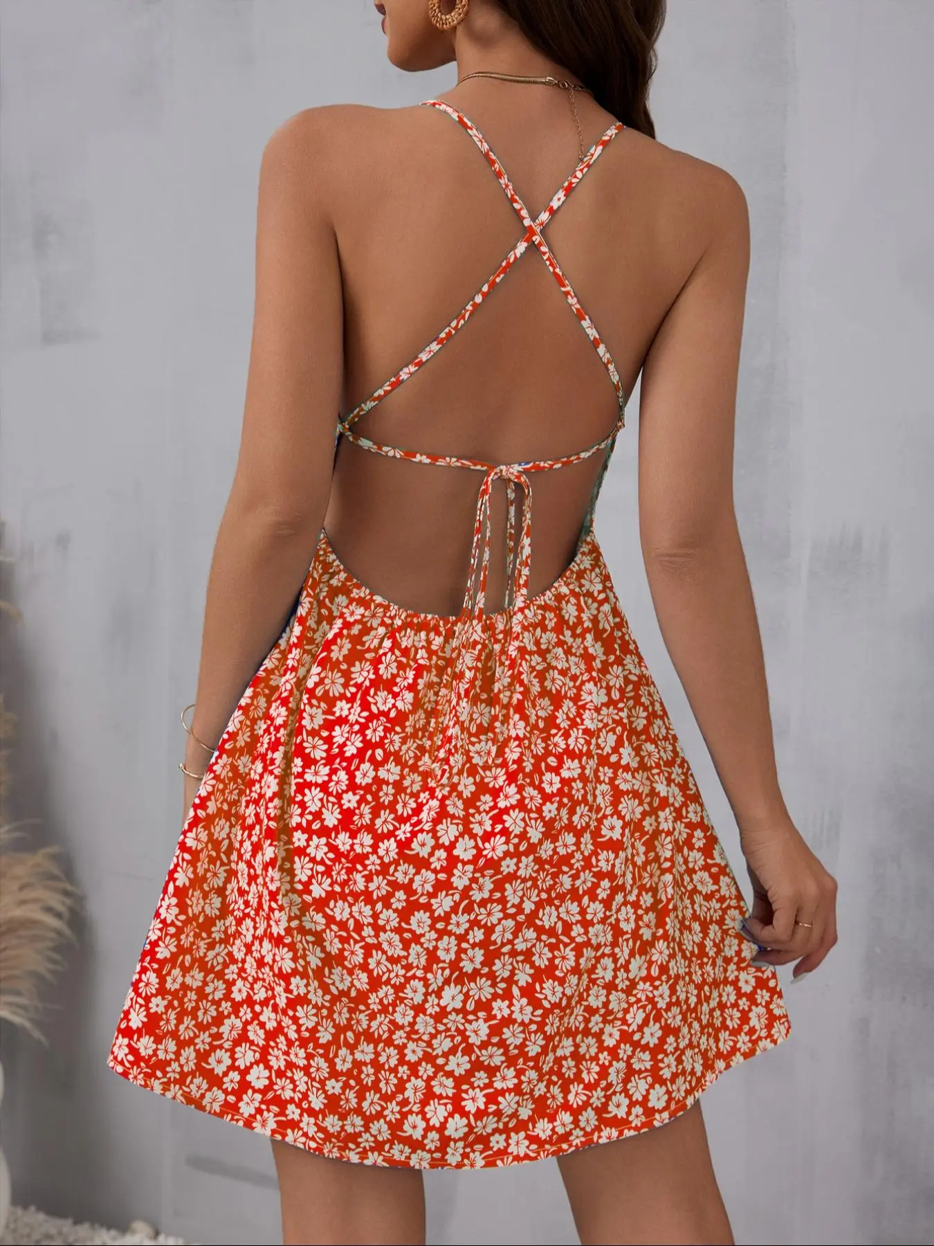 Backless Dress Boho Cami Dress Women Vintage Floral Backless Cami Dress Sleeveless Spaghetti Strap Flowy Long Backless Dress Boho Cami Dress Women Vintage Floral Backless Cami Dress Sleeveless Spaghetti Strap Flowy Long