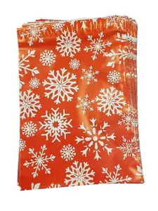 Snowflake Red Christmas Winter Poly Mailers Size 10x13 Shipping Bags