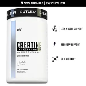 Cutler Nutrition Creatine Monohydrate Supplement Unflavored For Muscle Health, Recovery, and Brain Health 3rd Party Tested Cutler Nutrition Creatine Monohydrate Supplement Unflavored For Muscle Health, Recovery, and Brain Health 3rd Party Tested