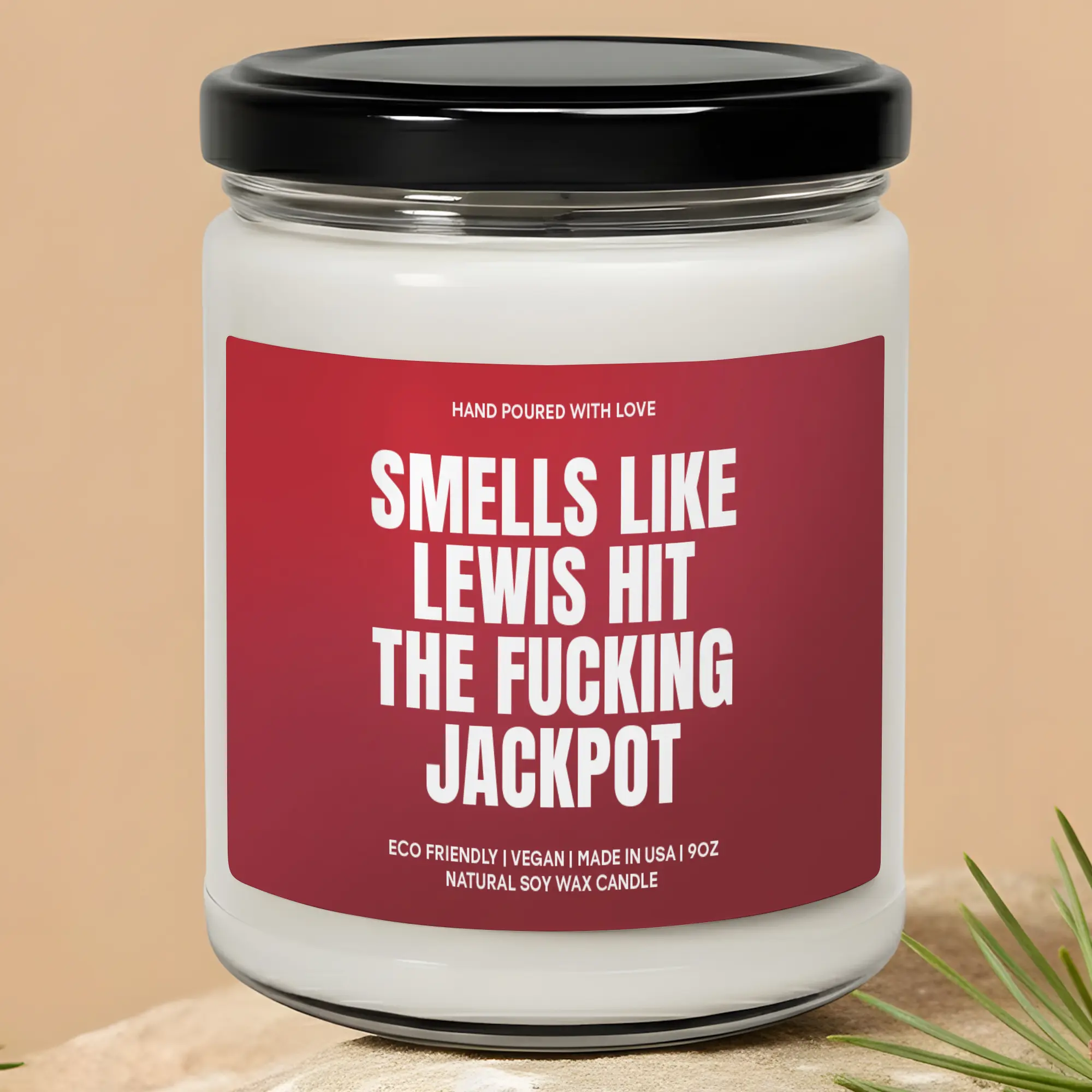 MAKEAGIFT Smells Like He Hit The Jackpot Candle, Funny Personalized Gift, Gag Gift Candle Candles, Funny Adult Gift, Custom Name Sarcastic Candle