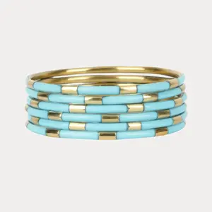 BudhaGirl Turquoise Veda Bangle ( Set of 6 )