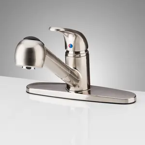 Pull-Out Single Handle Kitchen Faucet - Brushed Nickel