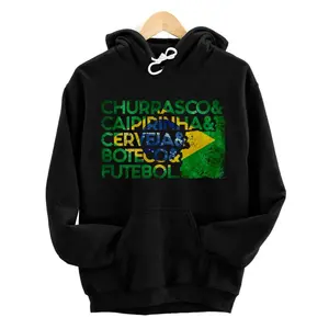 Churrasco, Caipirinha, Cerveja, Boteco & Futebol Brazil flag Hoodie, Sweatshirt, T-Shirt