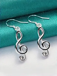 Women's Musical Note Earrings Set, Elegant Ear Studs & Dangle Design, Perfect Gift for Her, Daily Wear Jewelry Accessories