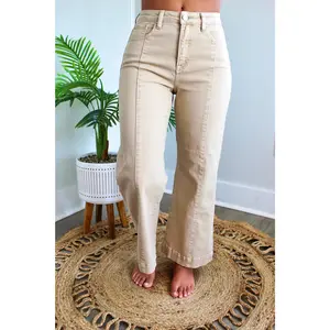 Aria Front Seam Wide Leg • Tan