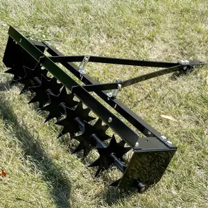 YITAMOTOR 32" Tow Spike Lawn Aerator, Manual Tow Behind Rolling Lawn Aerators with 8 Spikes, 100 LBS Heavy Duty ATV Core Aeration Black Tool for Lawn, Yard, Garden & Patio