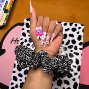 KnottiePuff Scrunchies - Crochet Handmade Knit Fluffy Hair Wrap Soft & Stretchy Accessory for Everyday Look