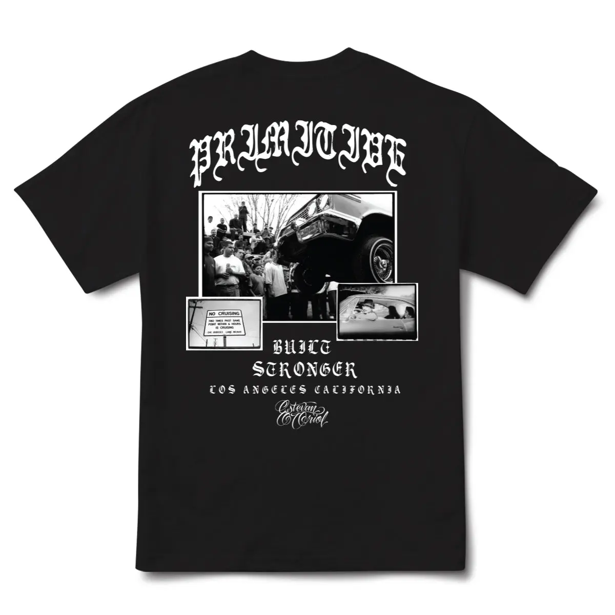 PRIMITIVE APPAREL Men's Cruising Graphic Jersey T-Shirt - Casual Boxy Oversized Crew Neck Heavy-Weight Cotton Short Sleeve Fashion Top, All Seasons, Cold Wash Menswear