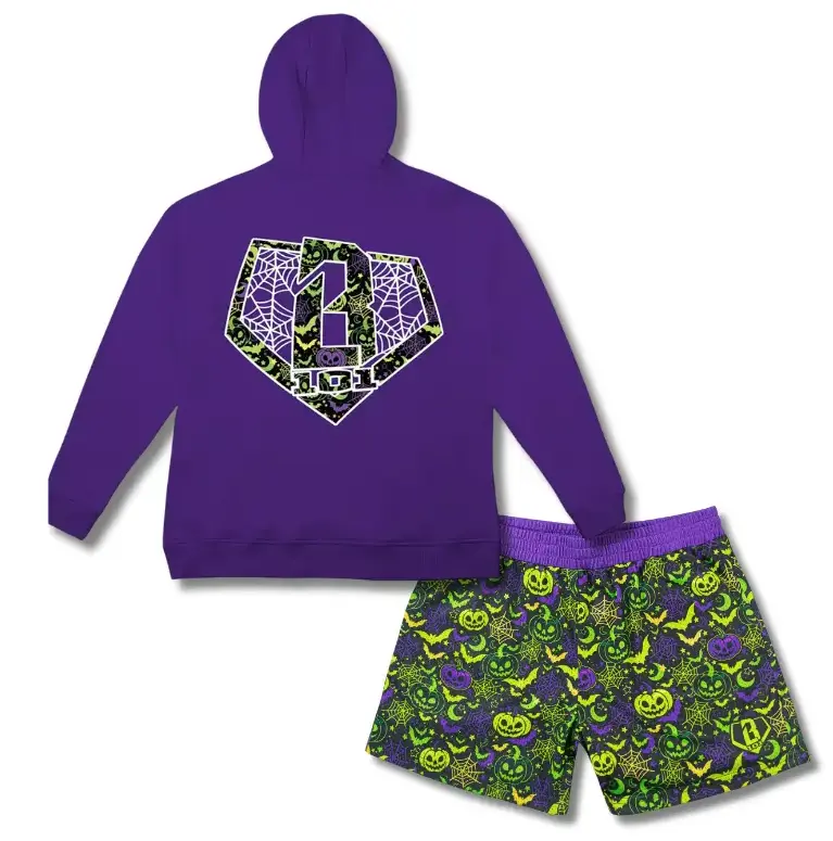 Baseball Lifestyle 101 Spooky SZN Hoodie & Mesh Shorts Set | Halloween Graphic Outfit for Youth & Adults