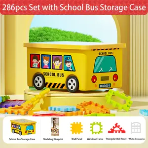 286PCS House Building Blocks (School Bus Version) – Ideal Gift Choice, High-Quality Educational Toy
