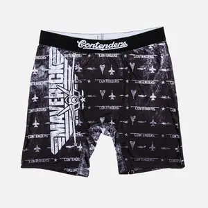 Contenders Men's Top Gun: Maverick Grunge Print Underwear Boxers - Polyester-Spandex Blend Menswear with Jacquard Waistband, Inseam Length Detail, Spandex Accent