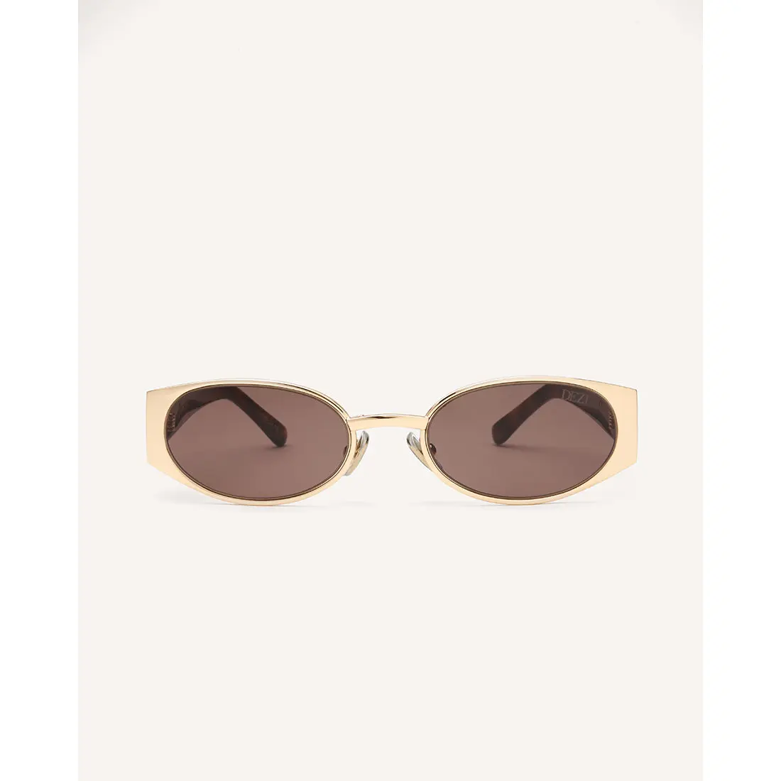 DEZI Naomi Women's Oval Shape Sunglasses, Metal Frame with Tortoiseshell Acetate Temples and Cognac CR39 Lenses, 100% UV Protection, Tortoiseshell Sunglasses