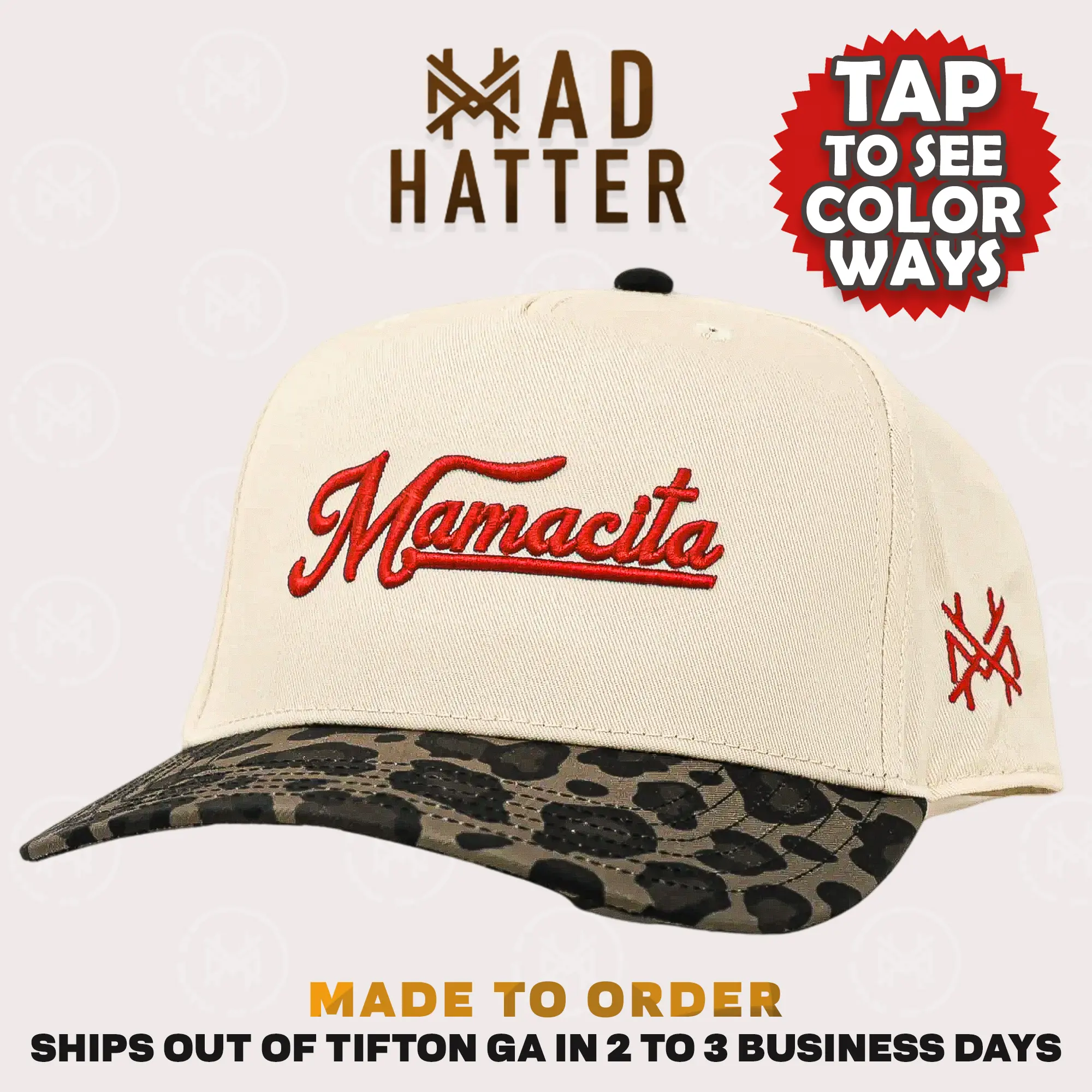 Mamacita Embroidered Women's Cute Trucker Hat Snapback Adjustable Up To Size 8 Head Comfortable Fit Versatile Use